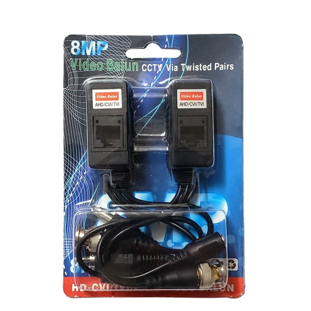 CCTV accessories CVI AHD TVI CVBS Passive CCTV Video Audio Power RJ45 Connectors 8MP Balun