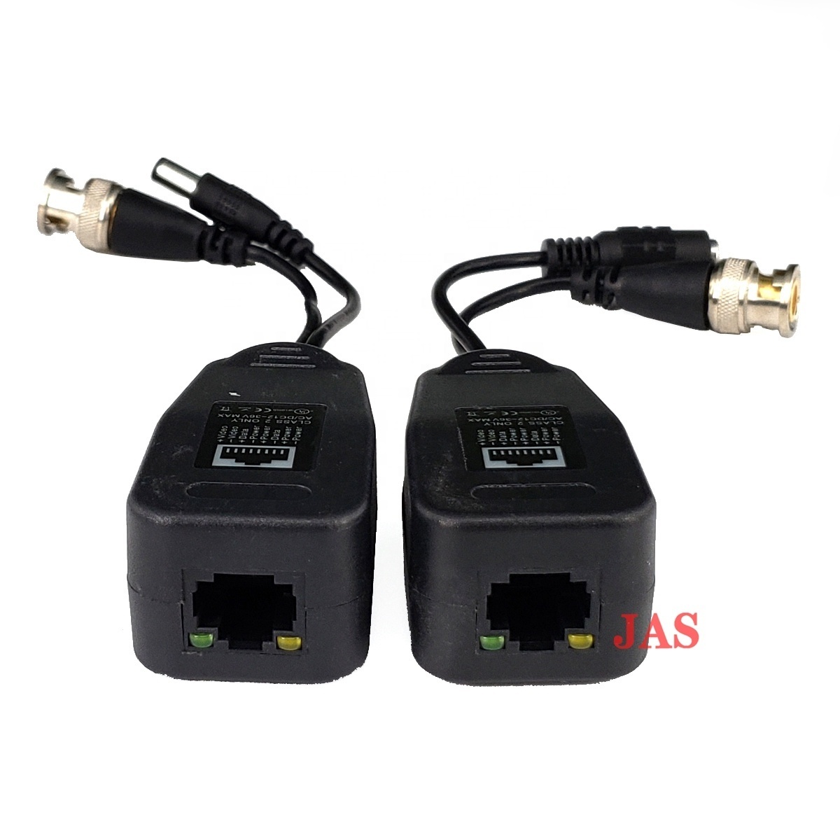 Hot sale RJ45 to BNC Transceiver Video Balun with DC Power Connector for HD-CVI/TVI/AHD Passive Video Balun