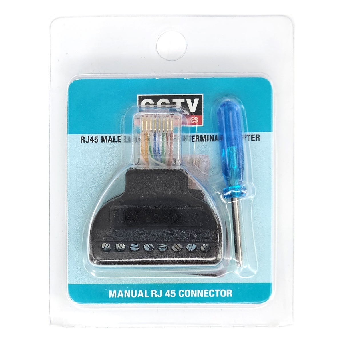 Good quality  RJ45 male to 8 pin screw  terminal adapter  for Audio Video CCTV Baluns