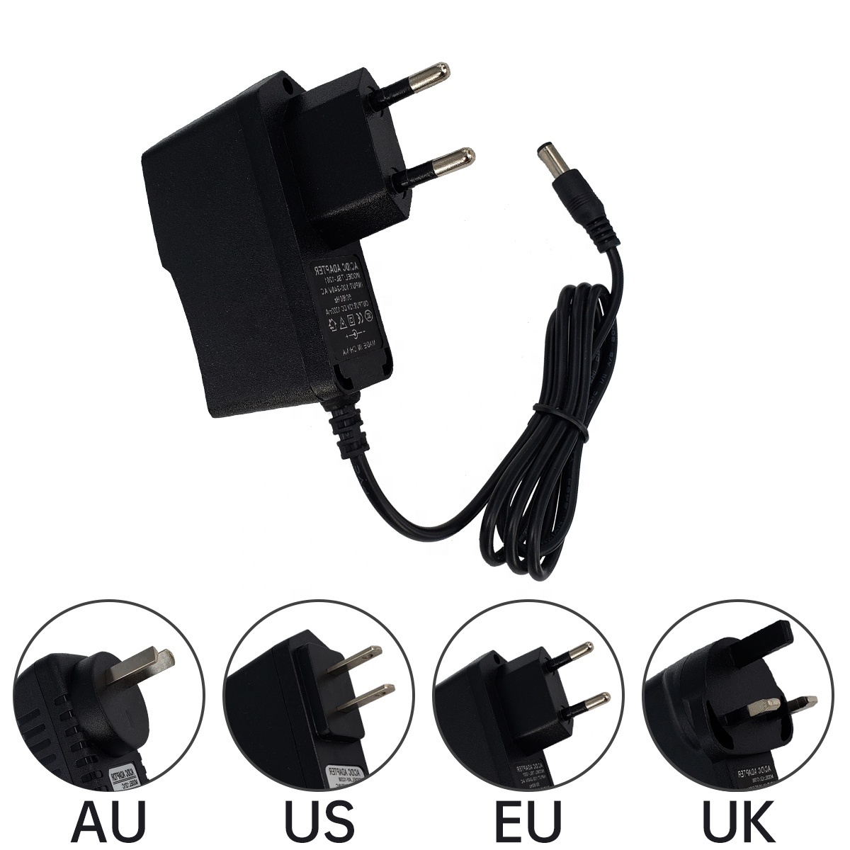 OEM Adapter EU AU US Plug Wall AC DC 12V1A 12V1.5A 5V1A 5V2A  Power Adapter For Led  Cctv Ip Camera