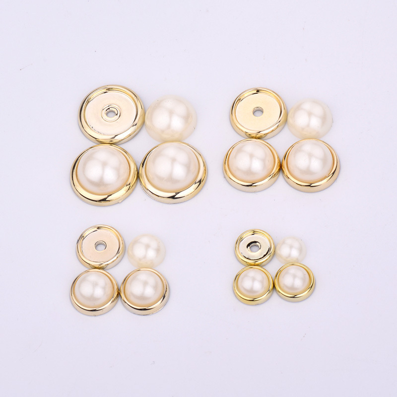 6 8 10 12 14mm White Pearls Beads Appliques Claw Rhinestones Spikes Studs Round Rivet for Leather Clothes Sewing Fabric