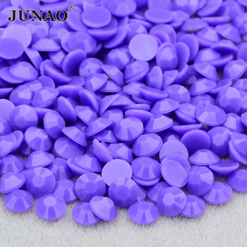 JUNAO Wholesale 2mm-6mm Round Strass Gems Jelly Rhinestones Bulk Transparent Tumbler Cup Flatback Rhinestones Resin For DIY