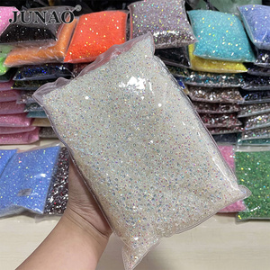 JUNAO Wholesale 2 3 4 5 6mm Round Strass Gems Nail Art Decoration Flatback Crystal Stones Transparent AB Jelly Resin Rhinestone