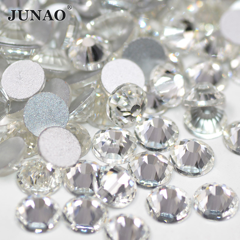 Wholesale ss6 ss8 ss10 ss12 ss16 ss20 ss30 Non Hotfix Strass Clear Nail Art Crystal Stones Flatback Glass Crystal Rhinestones