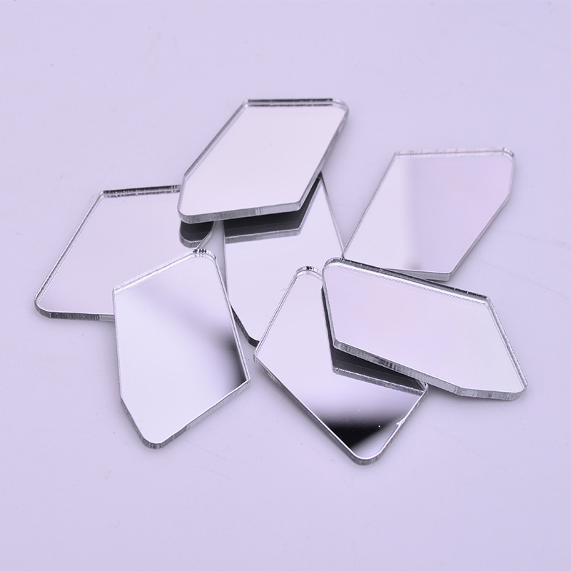 High Quality 12mm Shiny Clear Crystal Sew On Acrylic Stones Strass Flatback Silver Applique Square Mirror Rhinestones