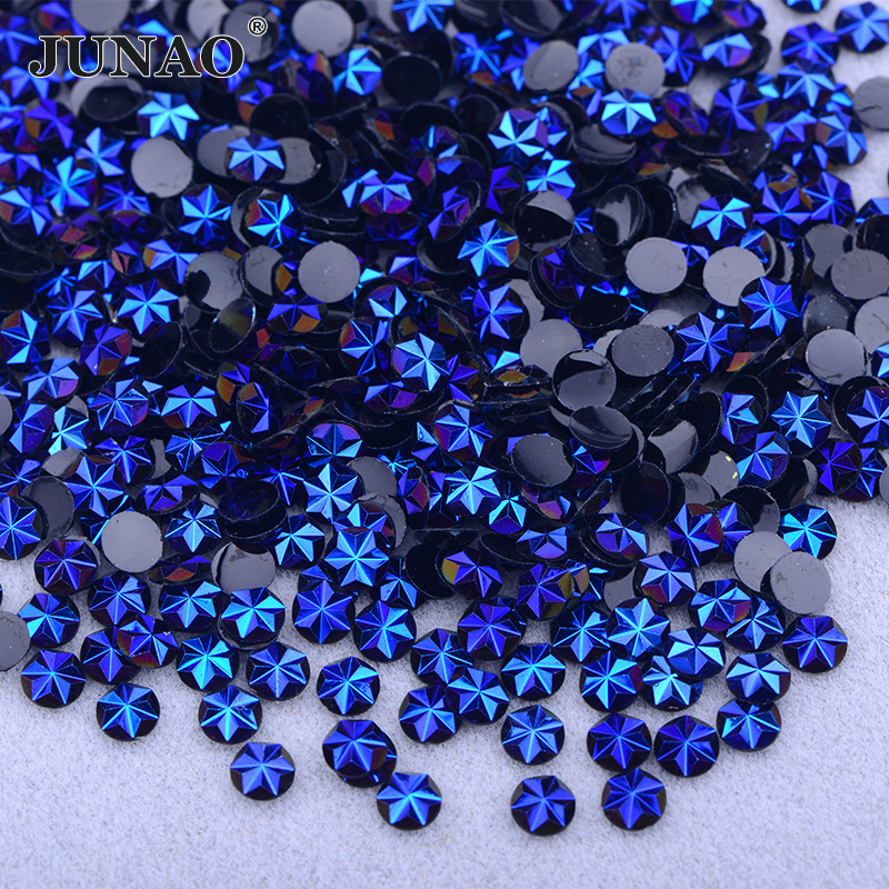 Wholesale 5mm Gold Rose AB Flower Crystal Strass Glue On Round Stones Flatback Resin Rhinestone for Clothes Jewelry Crafts