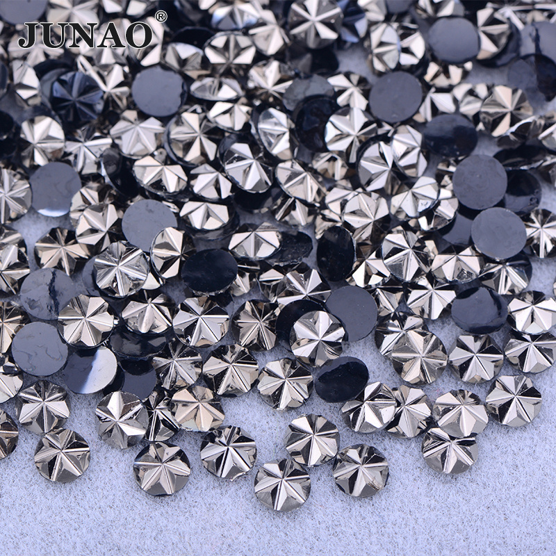 Wholesale 5mm Gold Rose AB Flower Crystal Strass Glue On Round Stones Flatback Resin Rhinestone for Clothes Jewelry Crafts