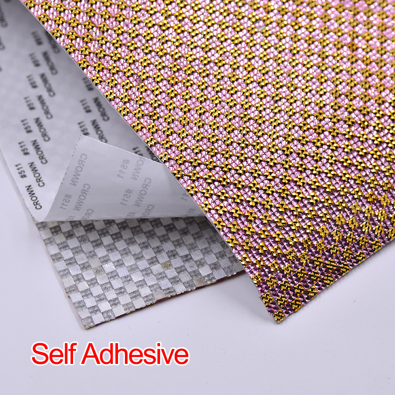 24*40cm Self Adhesive Rhinestones Mesh Trim Fabric Sheet Resin Crystal Stickers Strass Appliques Band For DIY Jewelry Crafts