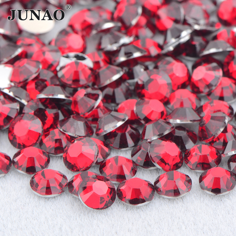 JUNAO Wholesale 2 3 4 5 6mm Round Strass Gems Nail Art Decoration Flatback Crystal Stones Transparent AB Jelly Resin Rhinestone