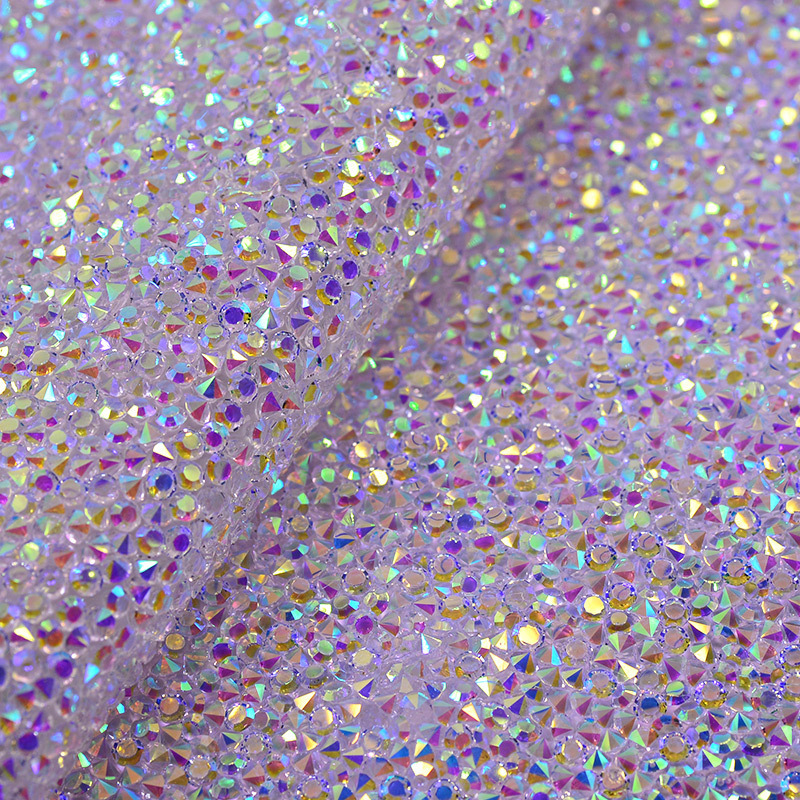 24*40cm Random Mix Color Gold Adhesive Crystal Mesh Fabric Ribbon Resin Strass Applique Rhinestones Trim for DIY Hand Crafts