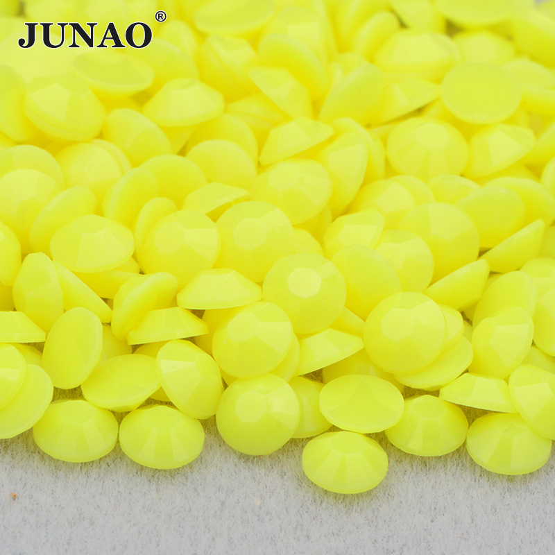 JUNAO Wholesale 2mm-6mm Round Strass Gems Jelly Rhinestones Bulk Transparent Tumbler Cup Flatback Rhinestones Resin For DIY