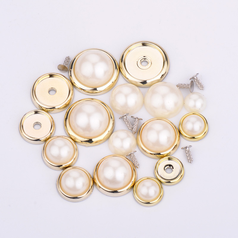 6 8 10 12 14mm White Pearls Beads Appliques Claw Rhinestones Spikes Studs Round Rivet for Leather Clothes Sewing Fabric