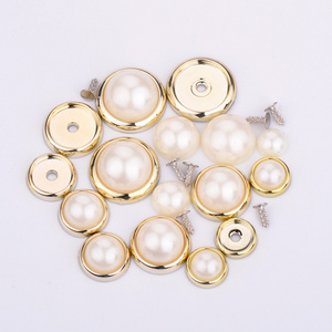 6 8 10 12 14mm White Pearls Beads Appliques Claw Rhinestones Spikes Studs Round Rivet for Leather Clothes Sewing Fabric