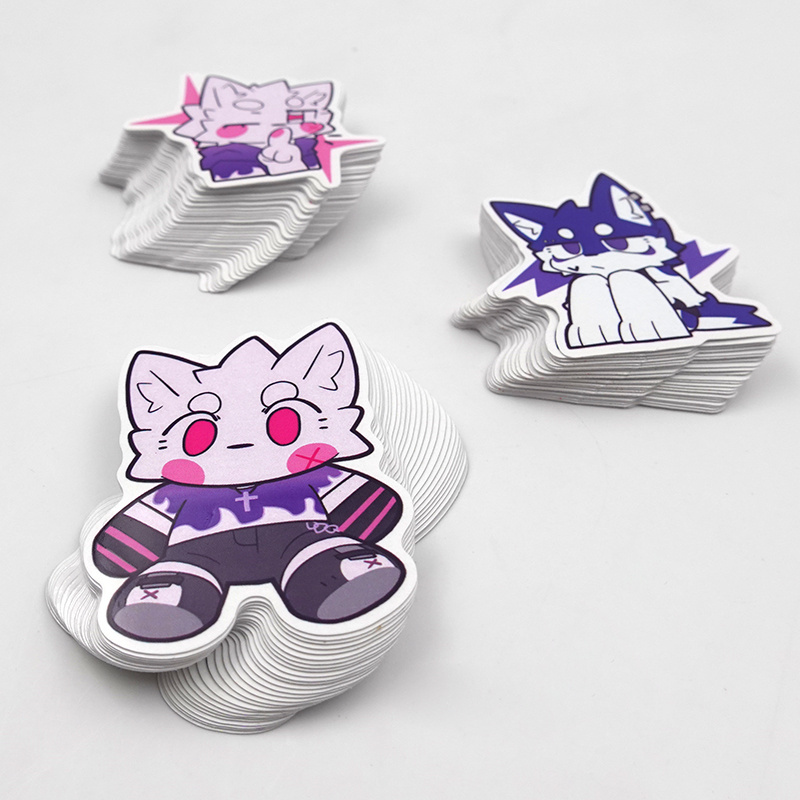 customized wholesale luggage toy kawaii cute journal anime logo printing die cut label adhesive vinyl cartoon stickers