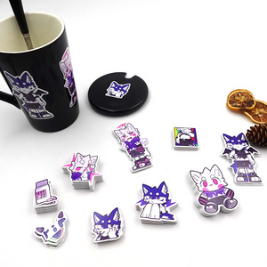 customized wholesale luggage toy kawaii cute journal anime logo printing die cut label adhesive vinyl cartoon stickers