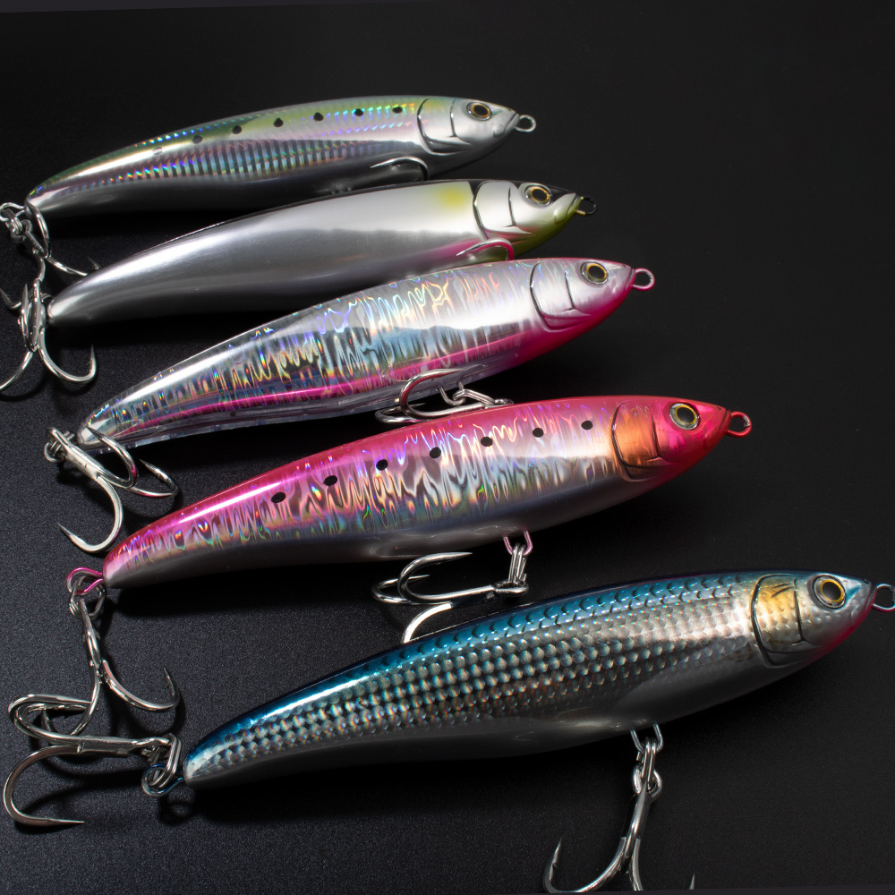 Jigging pro 75g 180mm Simulation Plastic Fishing Pencil Lure With BKK Treble Hook Floating Hard Stickbait Lure Artificial Bait