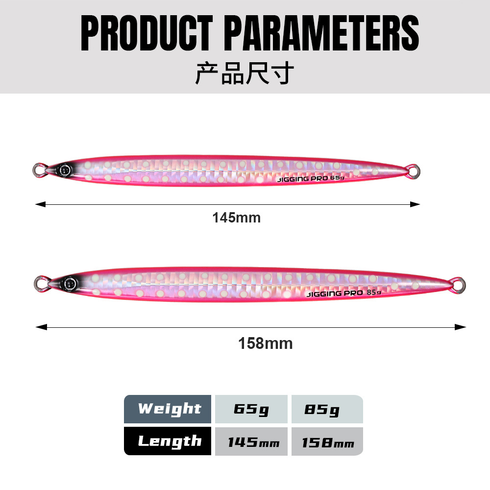 Fishing lure  Metal Gekito jig strike  65g 85g shore jigging vertical jigging glow saltwater fishing lure