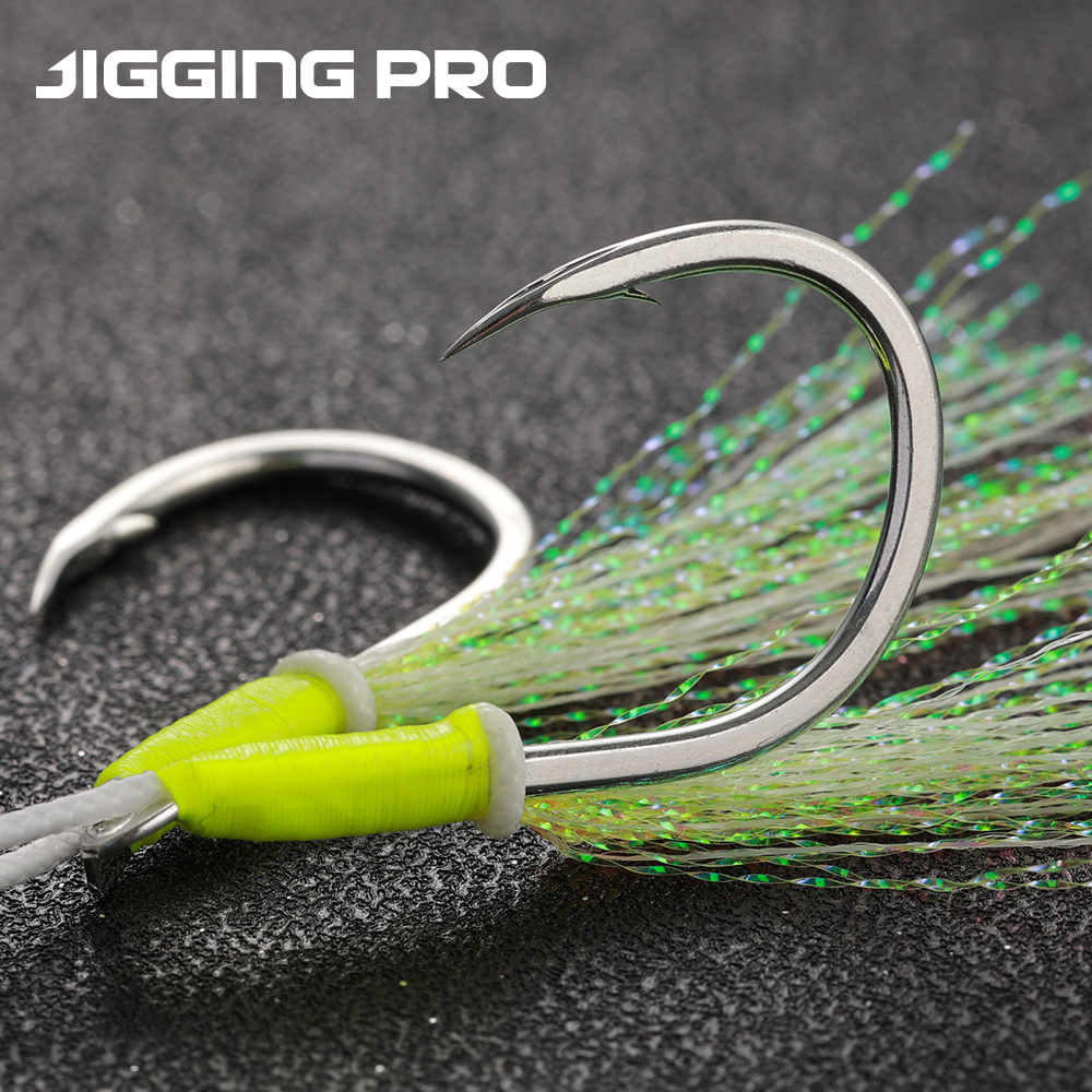 Jiggingpro Double BKK Fishing Assist Hooks 1/0 2/0 3/0 4/0 Jig Hooks High Carbon Steel Hooks For Fishing For Snapper