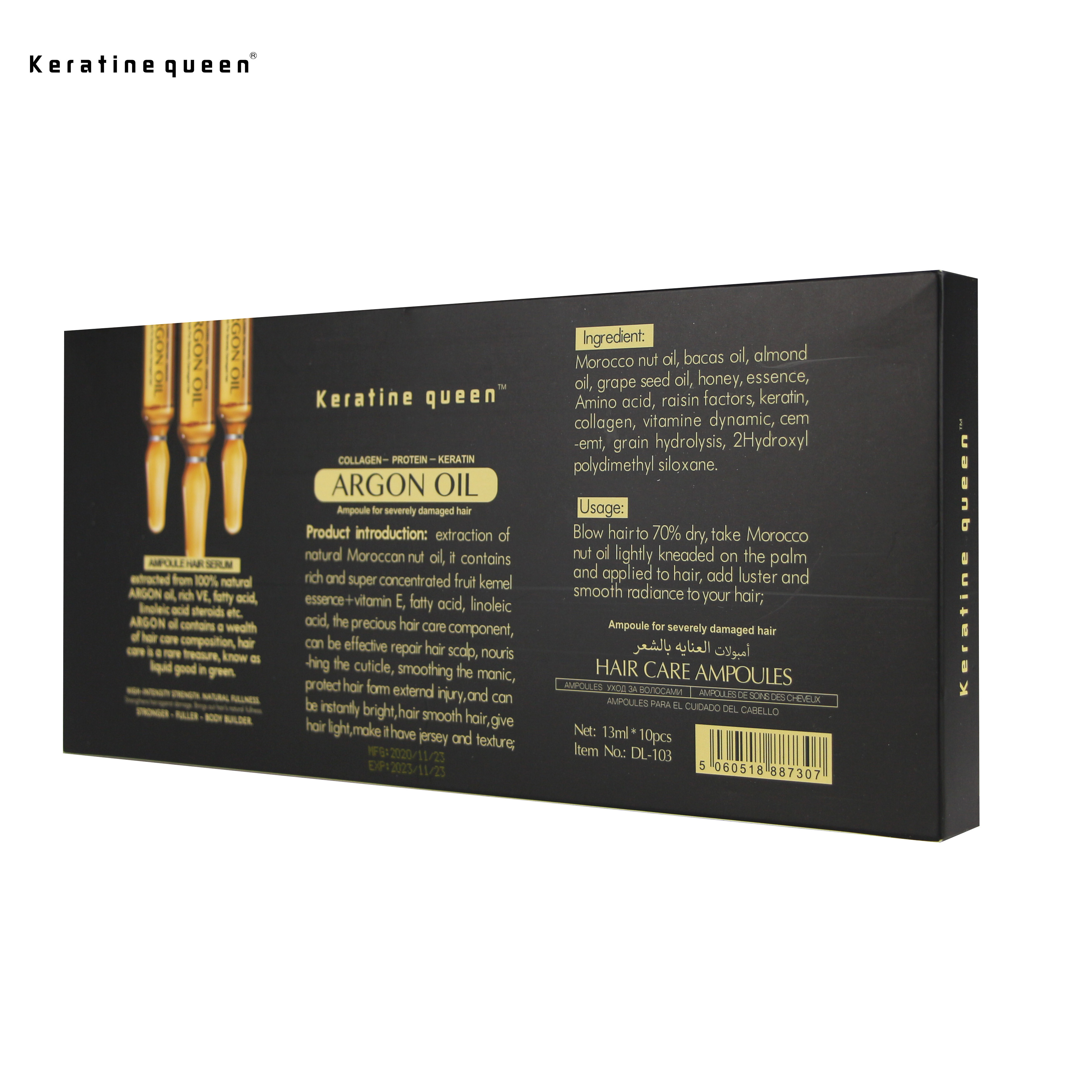 OEM Private Label High Quality Collagen Protein Keratin Argan Oil Ampoule With Free Samples