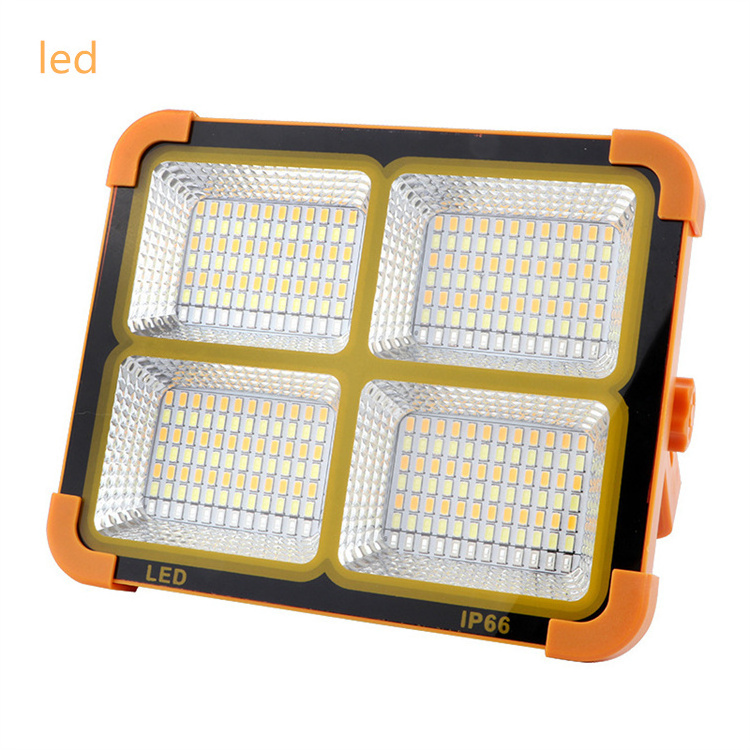 50W 100W 200W portable outdoor rechargeable multifunctional solar floodlight for outdoor waterproof work light IP65