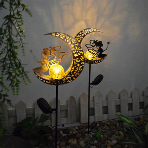 Moon Stars Elves Solar Lawn Lights Waterproof Decorative Pathway Landscape Light Easy Installation for Home Garden Lighting