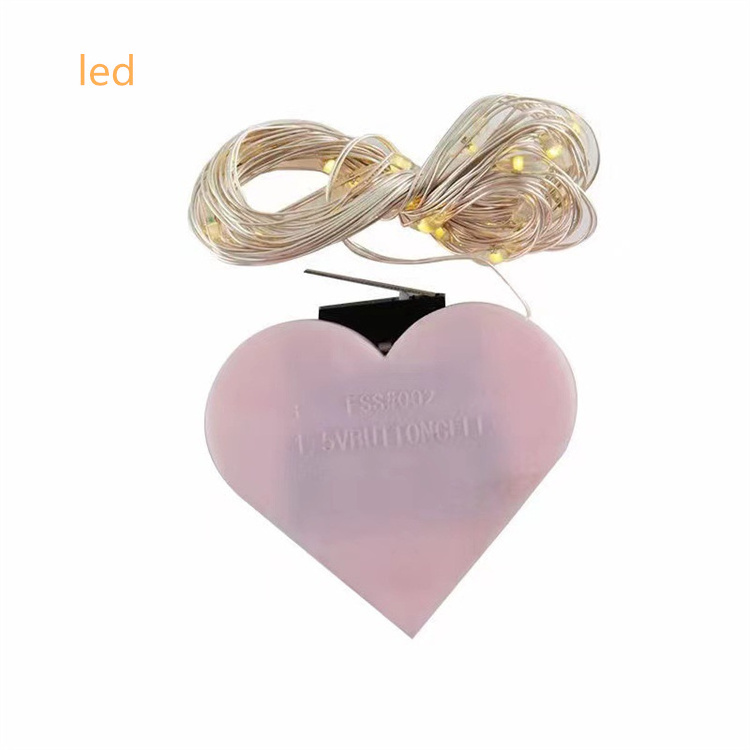 For Valentine's Day DIY Fairy Lights Led Battery String Light Garland Copper Holiday Wedding Party Home Decoration Romantic