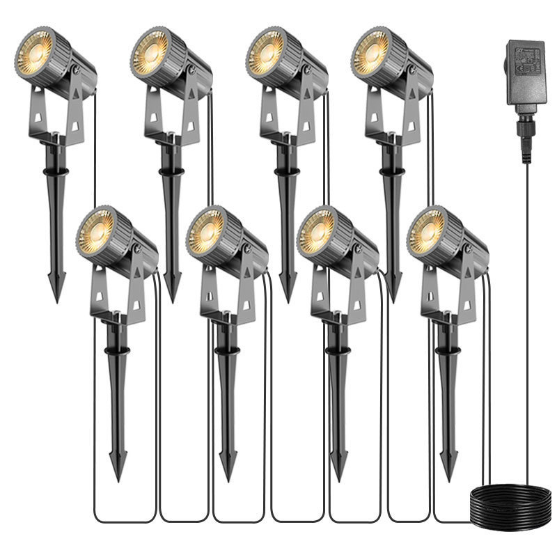 Led stainless steel outdoor garden walkway post spot light, illumination  US EU panel energy yard fence lawn light