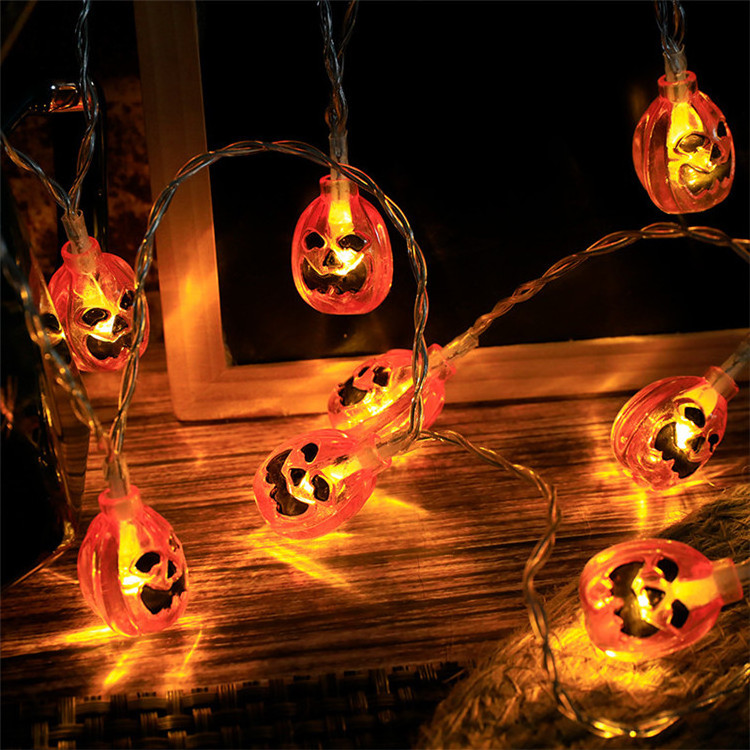 1.5m Purple Bat Party Pumpkin Horror Ghost Festival Party Battery Powered Halloween LED Light String For Home