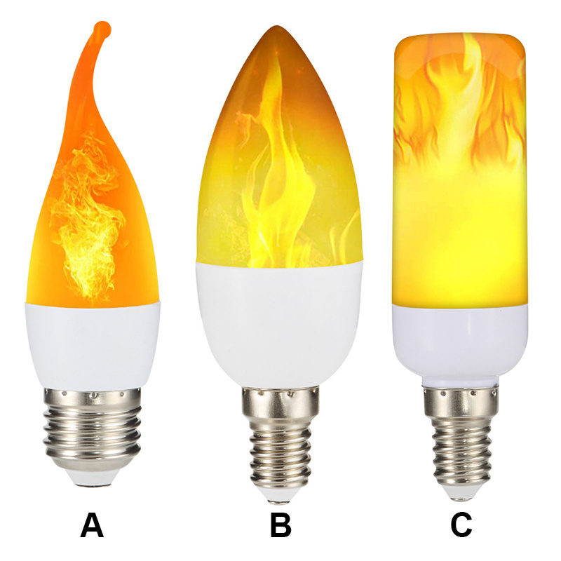 4 Mode LED Candelabra Flame Light Bulb 1.2 Watt Warm White Chandelier Flame Bulbs for Christmas Party Decorations