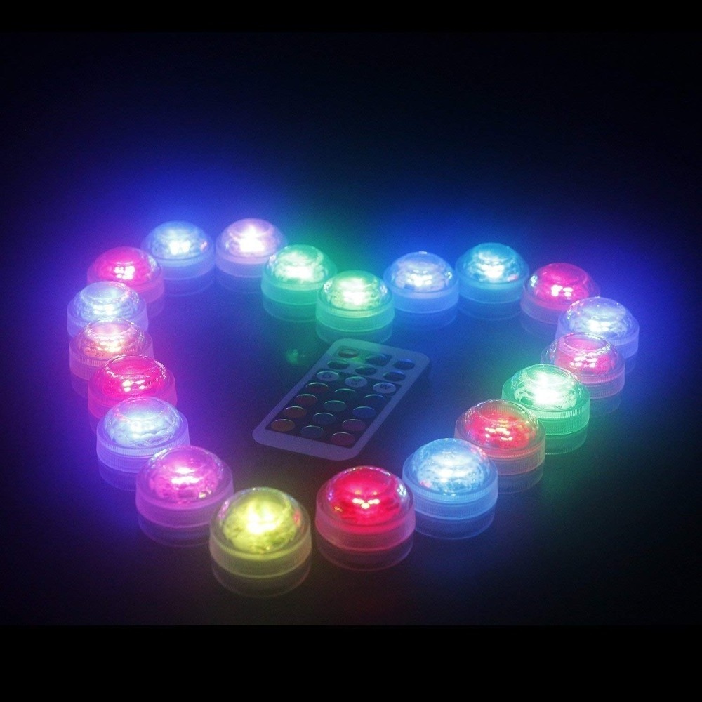 Battery Operated LED Color Changing LED Mini Submersible Led Lights Tea Light with RF Remote Control