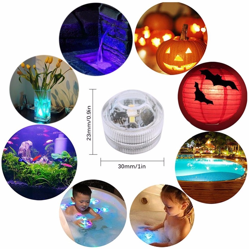 Battery Operated LED Color Changing LED Mini Submersible Led Lights Tea Light with RF Remote Control