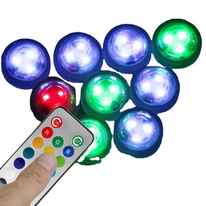 Submersible LED Lights Flameless LED Candles Tea Lights 1.5" Round CR2450 Battery Operated RGB RGBW LED with Remote