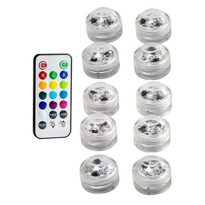 Battery Operated Waterproof RGBW Submersible LED Light Underwater Tea Lights with 21Key Remote