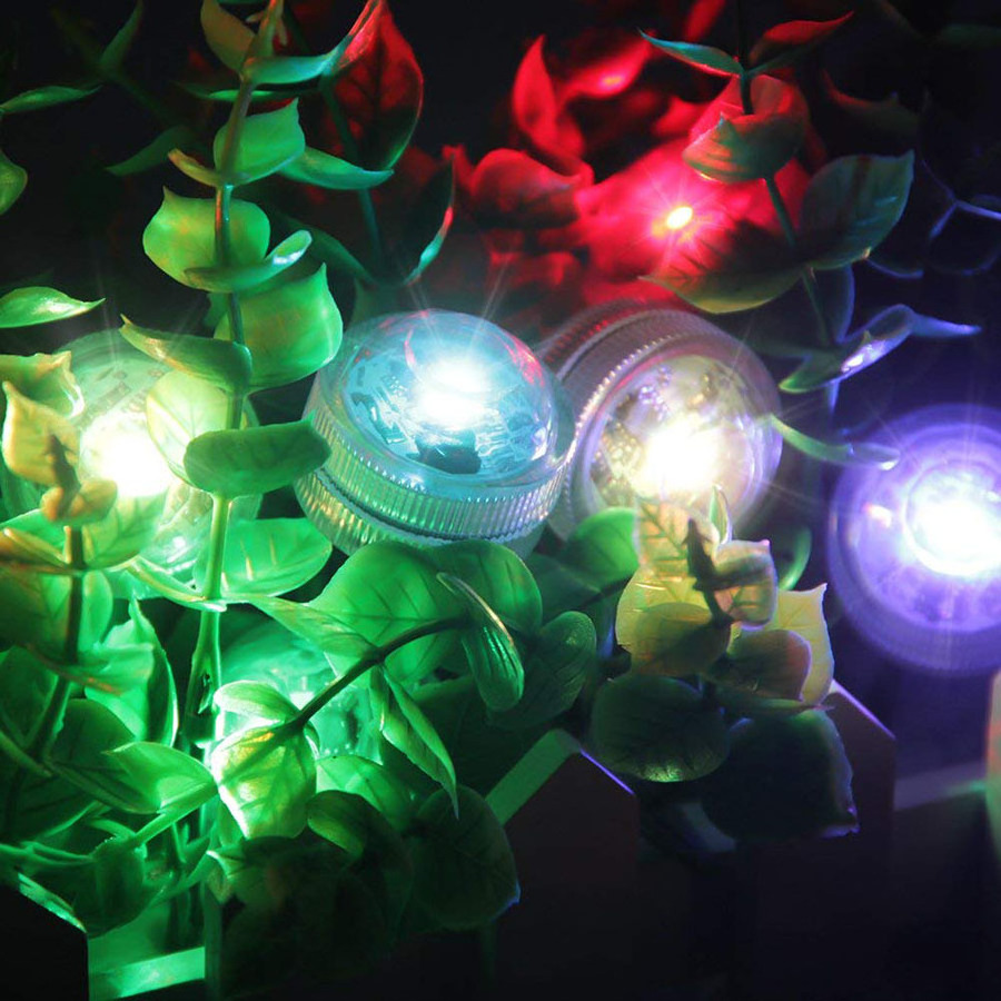 Battery Operated Waterproof RGBW Submersible LED Light Underwater Tea Lights with 21Key Remote