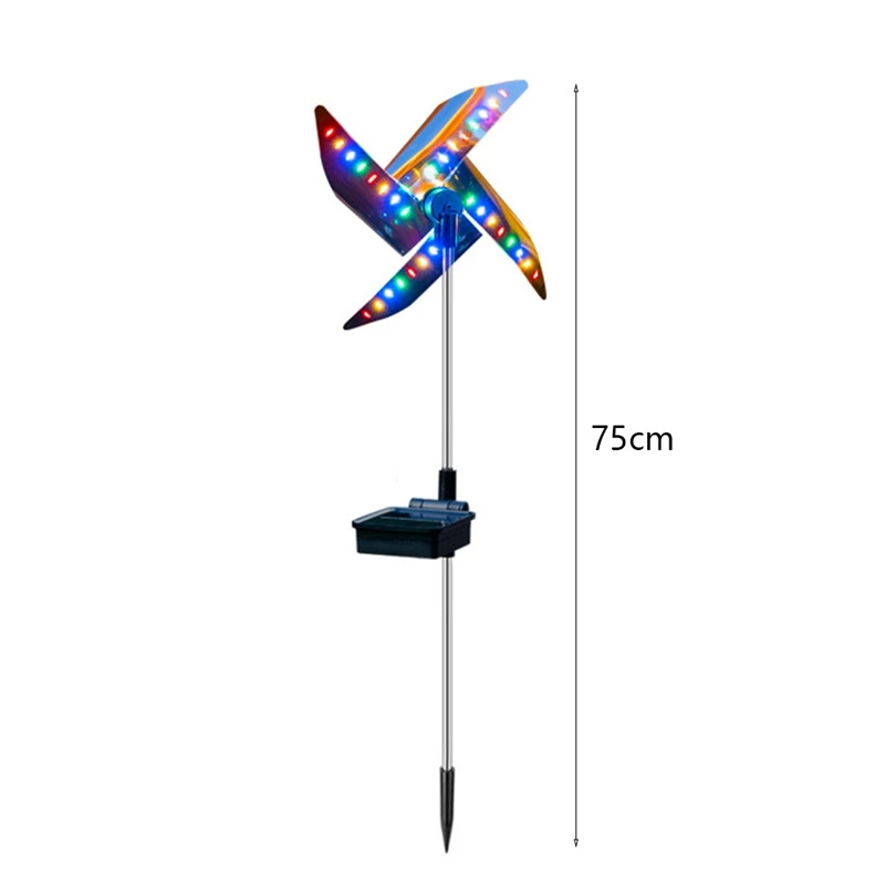 Hot Selling Solar Windmill Spinner Lights Outdoor IP65 Waterproof Pinwheel Lights 4 Leaves Rotating Christmas Halloween Lighting