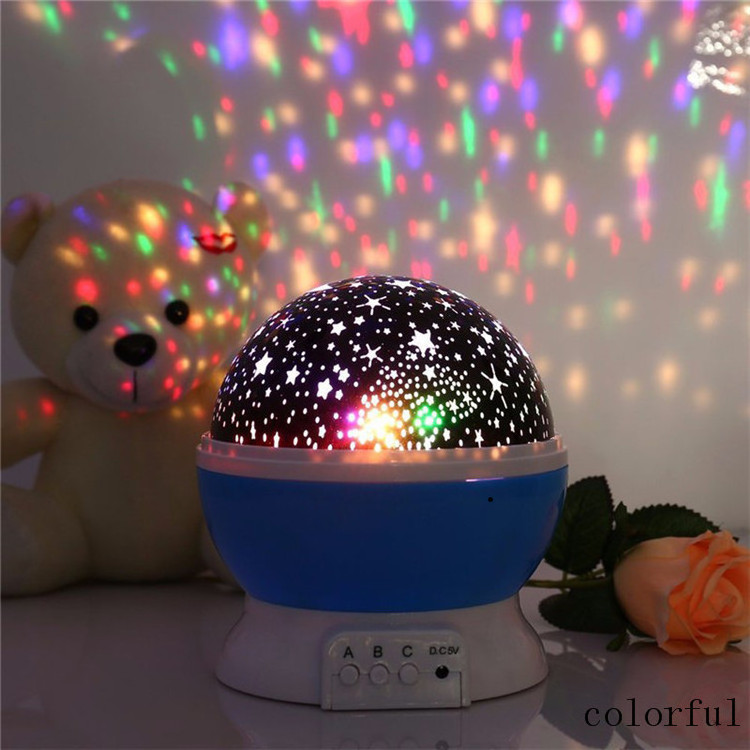 LED USB Projector 360 Degree Automatic Rotating Night Light Spin Romantic Led Starry Master Sleep