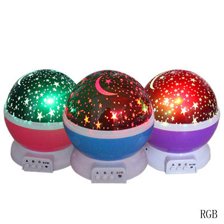 LED Night Lights 360 Degree Automatic Rotating Color Changing Night Light Projector Spin Starry Sky Star light