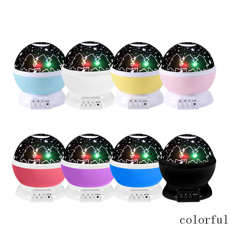 LED Night Lights 360 Degree Automatic Rotating Color Changing Night Light Projector Spin Starry Sky Star light