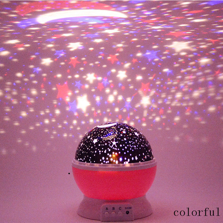 Projector Romantic Lamp 360 Degree Automatic Rotating Night Light Spin Starry sky moon Baby kids Sleep night light