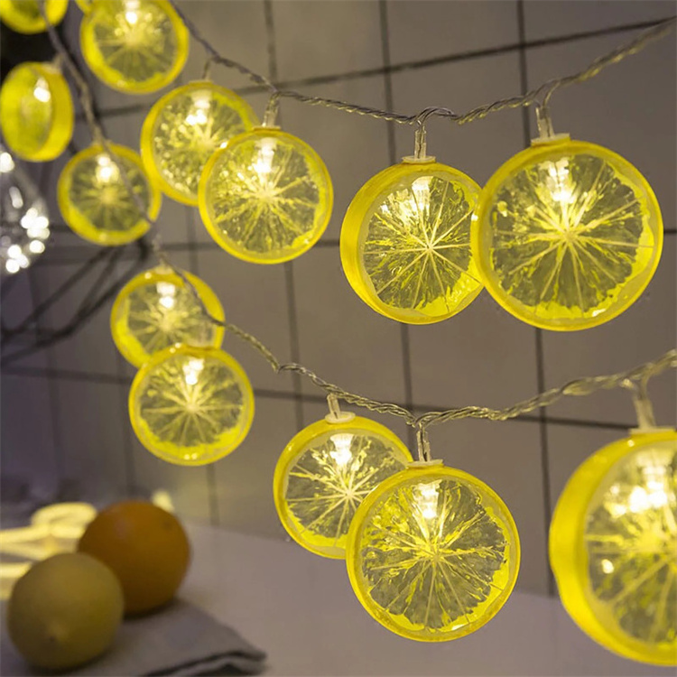 Home Garden Wedding Decoration Plastic Lemon String Lights Fresh Fairy Tale Light luces de cadena de hadas Xmas Atmosphere