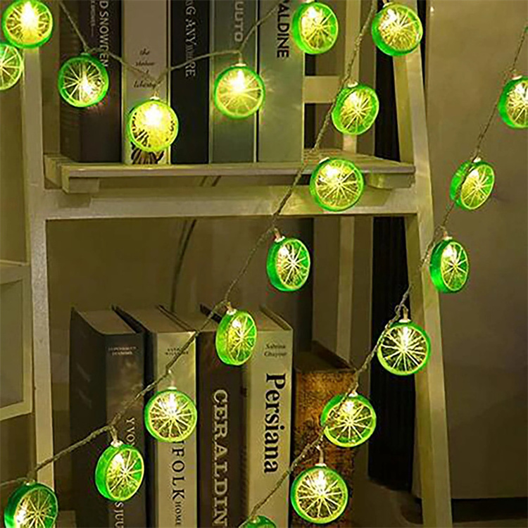 Hot Sale Fresh Fairy Garland Light 3AA Battery Box Powered 1.5M 10Leds Lemon Shaped Warm White Light String Holiday Display