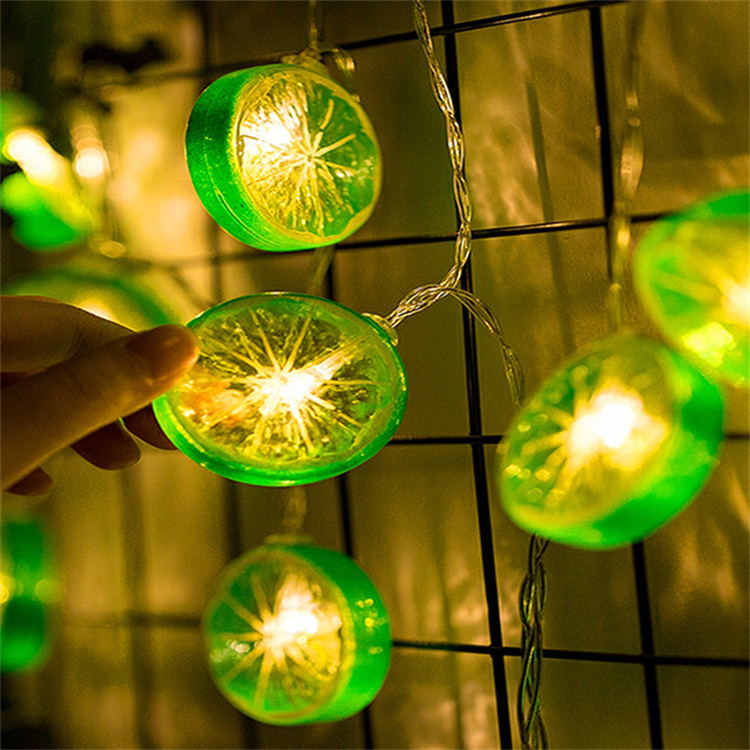 Hot Sale Fresh Fairy Garland Light 3AA Battery Box Powered 1.5M 10Leds Lemon Shaped Warm White Light String Holiday Display