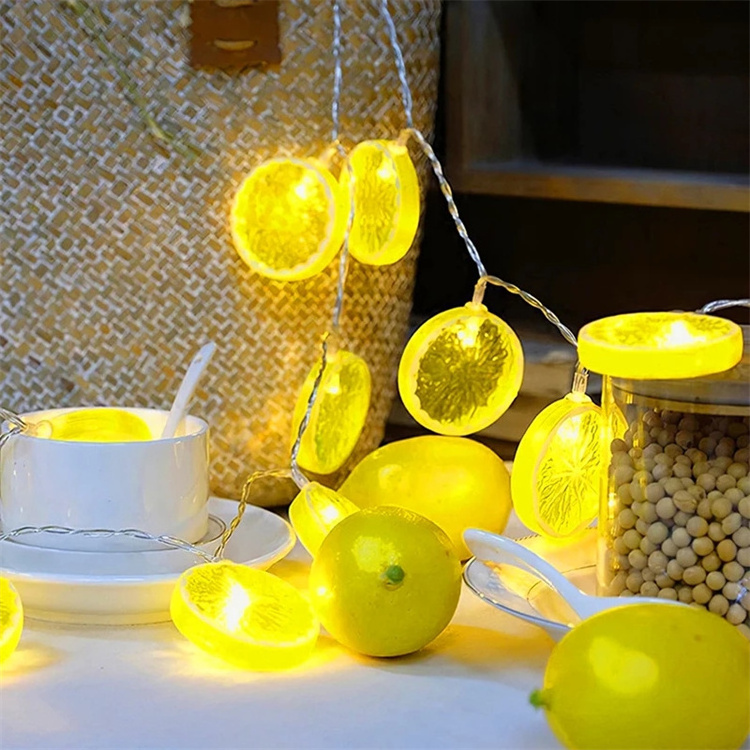 Hot Sale Fresh Fairy Garland Light 3AA Battery Box Powered 1.5M 10Leds Lemon Shaped Warm White Light String Holiday Display