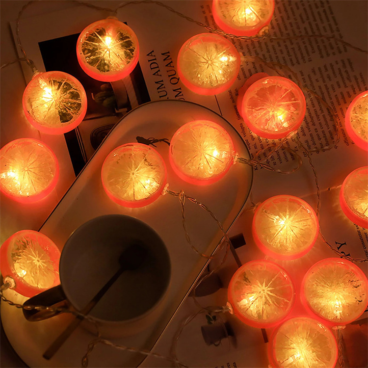 Hot Sale Fresh Fairy Garland Light 3AA Battery Box Powered 1.5M 10Leds Lemon Shaped Warm White Light String Holiday Display