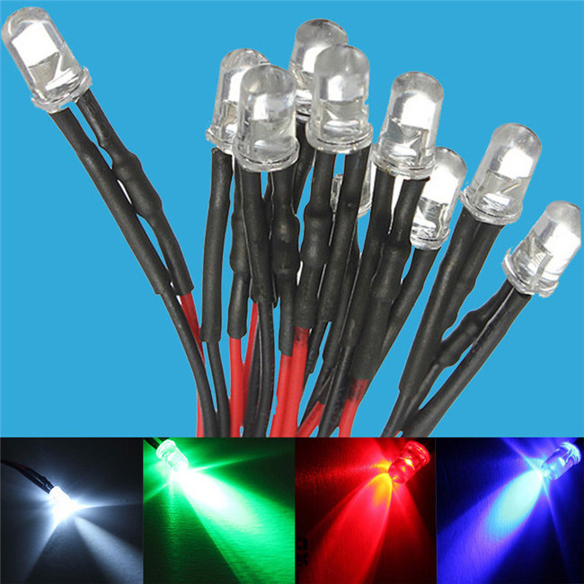 3/5/10mm straw hat LED lamp bead high power light-emitting diode LED Emitting diode Light Assorted Kit DIY LEDs Set