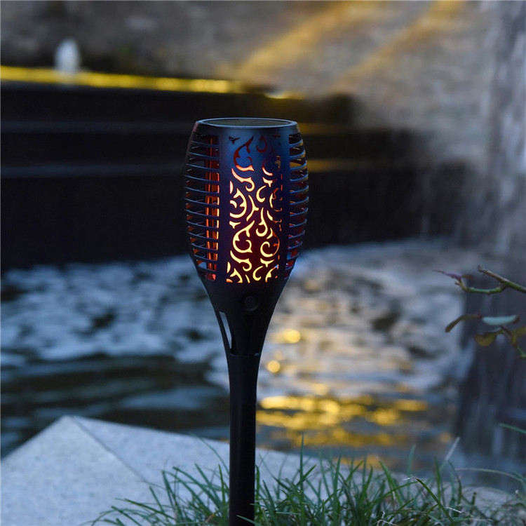 96 LED Waterproof Solar Flickering Flame Torch - Outdoor Tiki Torches Flickering Flame Lamp Pathway Lights