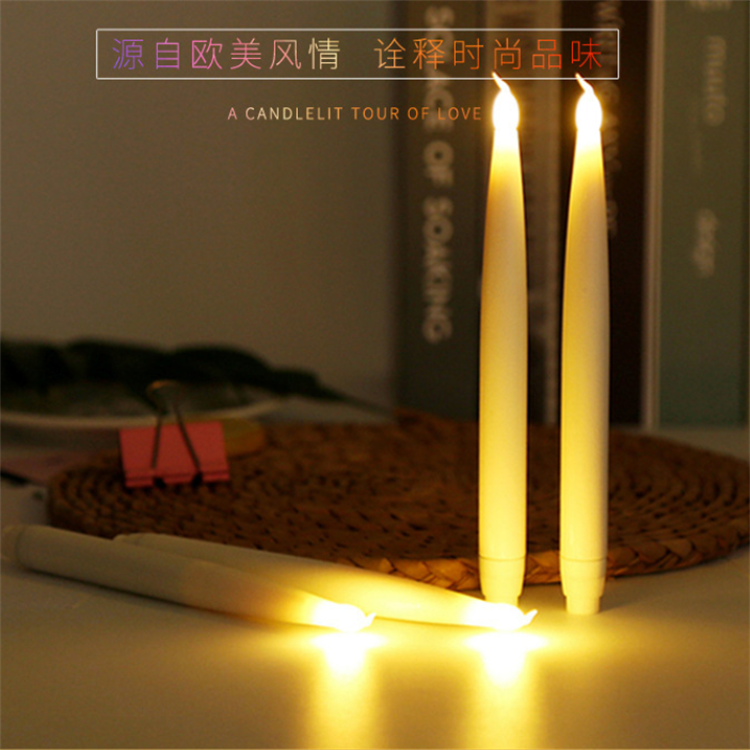 Red Green Striped Flameless Tapers Candle Light Flickering Battery Operated Led Candle Lamp Christmas Decorative Candle