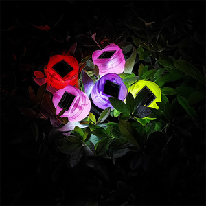 Led Outdoor Simulation Flower Sea Lawn Landscape Garden Solar Outdoor Garden Solar Pole tulip Flower Patio Pathway light