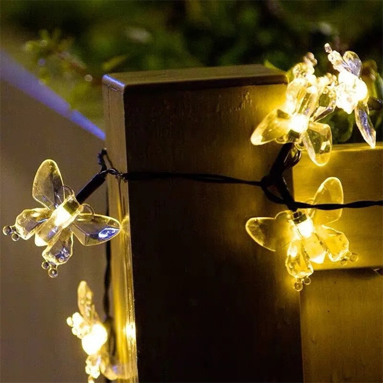 Butterfly Solar String Light Outdoor Garden LED Waterpoof Solar Butterfly Lamp for Patio Deck Eaves Wedding Tent Party Decor