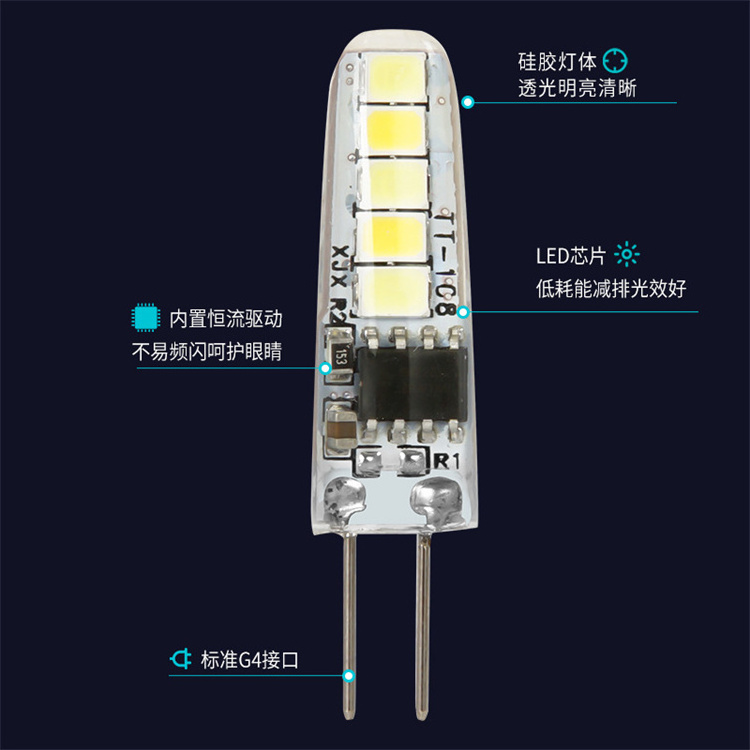 High quality Mini Ampoule Bombillo Ra 80 Led Bulb 3000K Led G9/G4 220V glass/Ceramic G9 led bulb